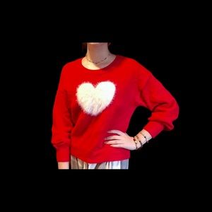 Soft Cropped Sweet Heart Valentines Sweater
